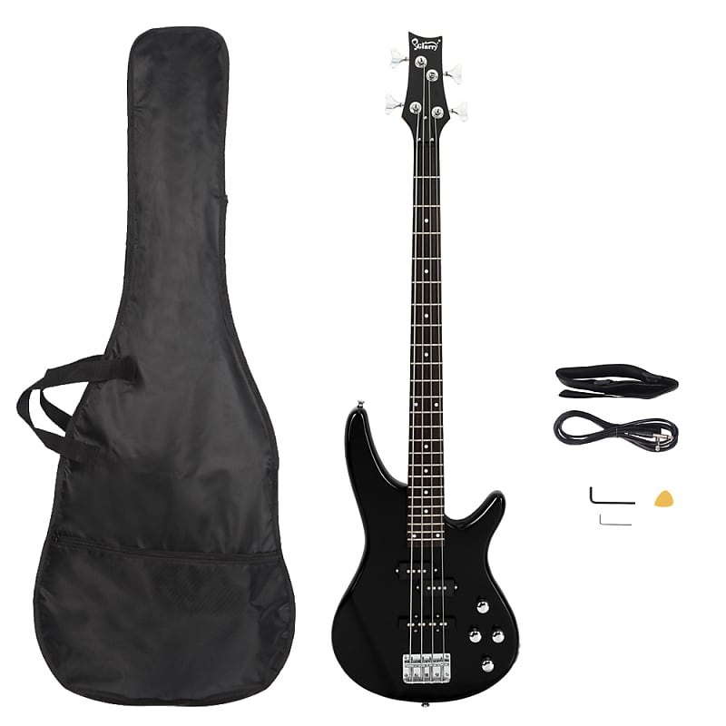 Басс гитара Glarry GIB Electric Bass Guitar Full Size 4 String 2020s - Black ortega d7ce 4 струнная акустическая электрическая бас гитара с разрезом satin black