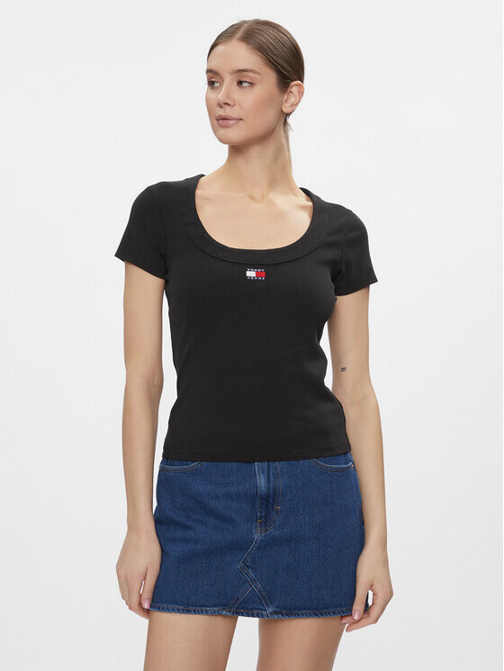 

Футболка узкого кроя Tommy Jeans, черный