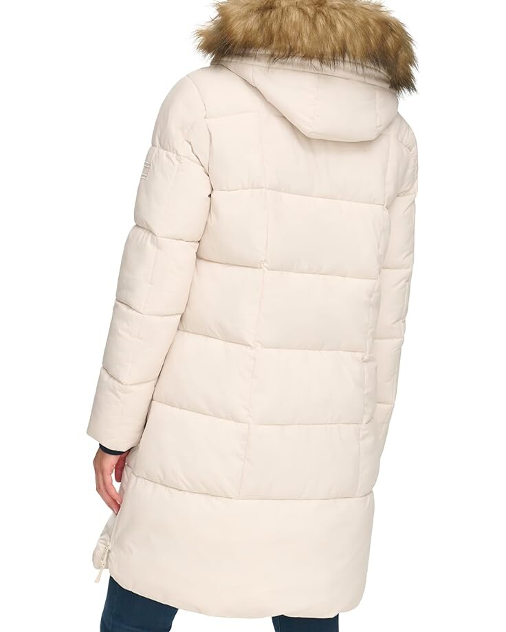 

Пальто Tommy Hilfiger Zip-Up Long Puffer Coat, цвет White Sand