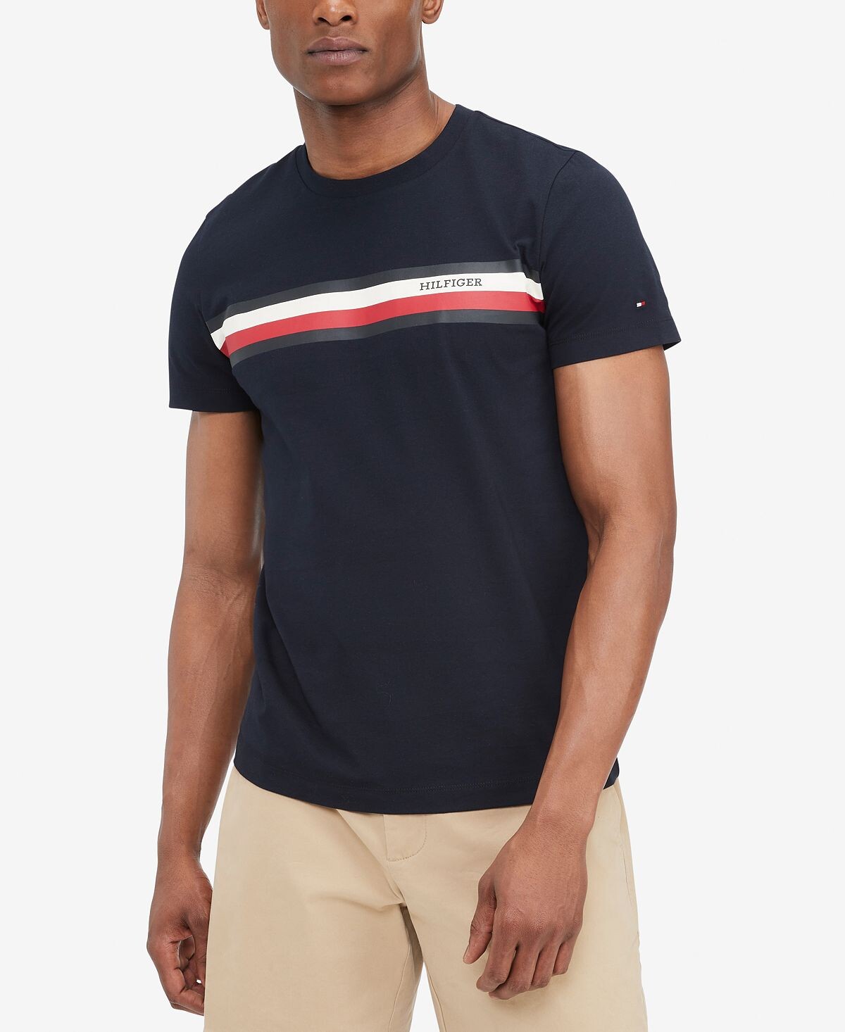 

Мужская футболка с полосками на груди Monotype Tommy Hilfiger