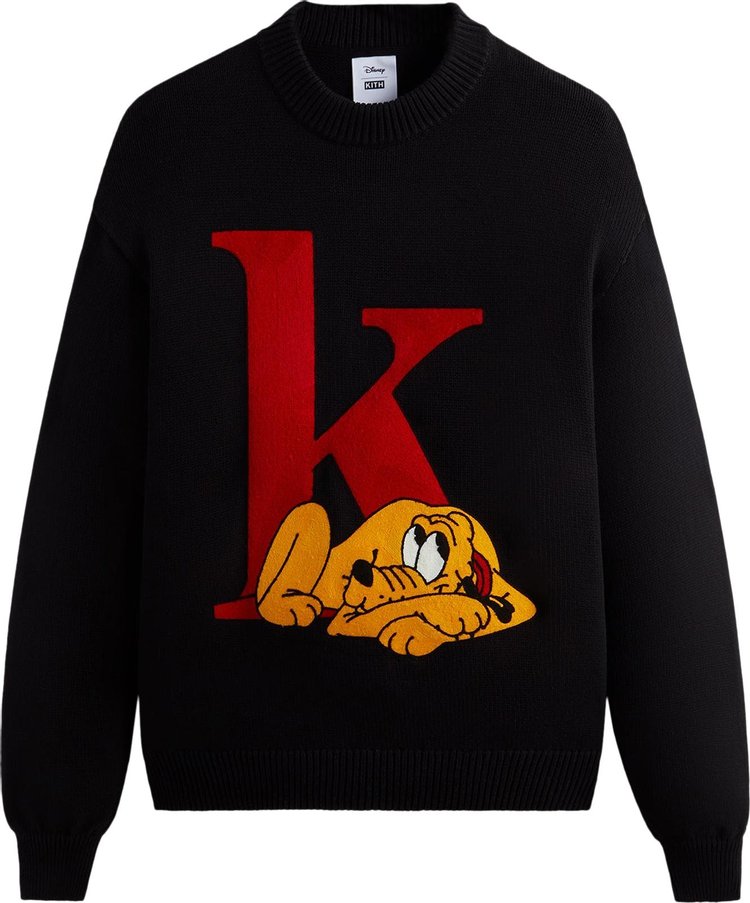 Свитер Kith For Mickey & Friends Pluto K Crewneck 'Black', черный цена и фото