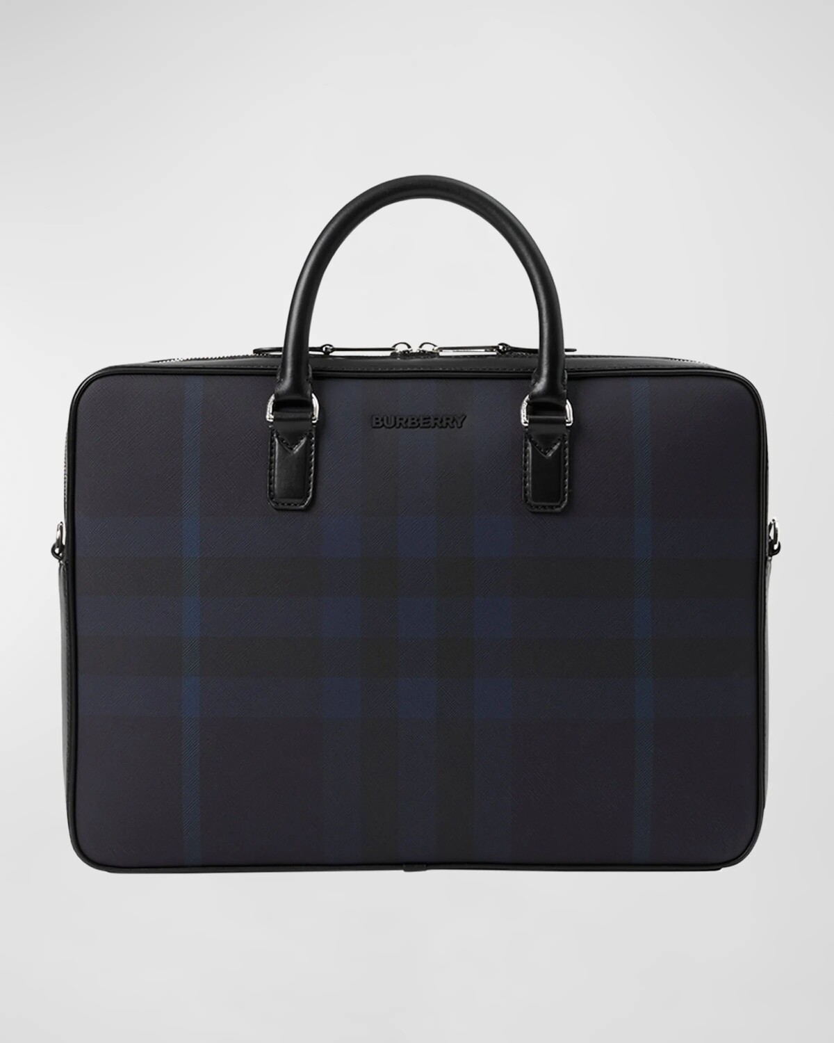 

Мужской тонкий кожаный портфель Ainsworth в клетку Burberry, цвет Navy