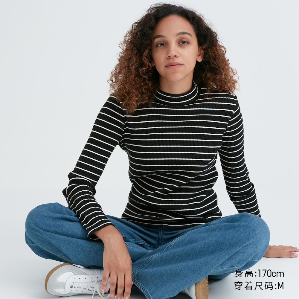 

Женская футболка Uniqlo в полоску, черный