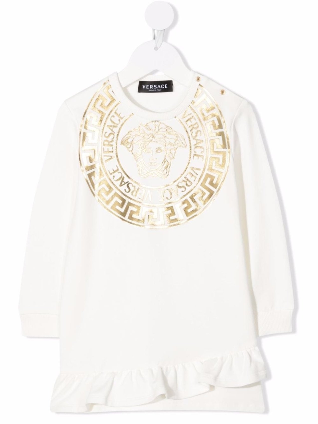 

Versace Kids платье-свитер с логотипом Medusa, белый