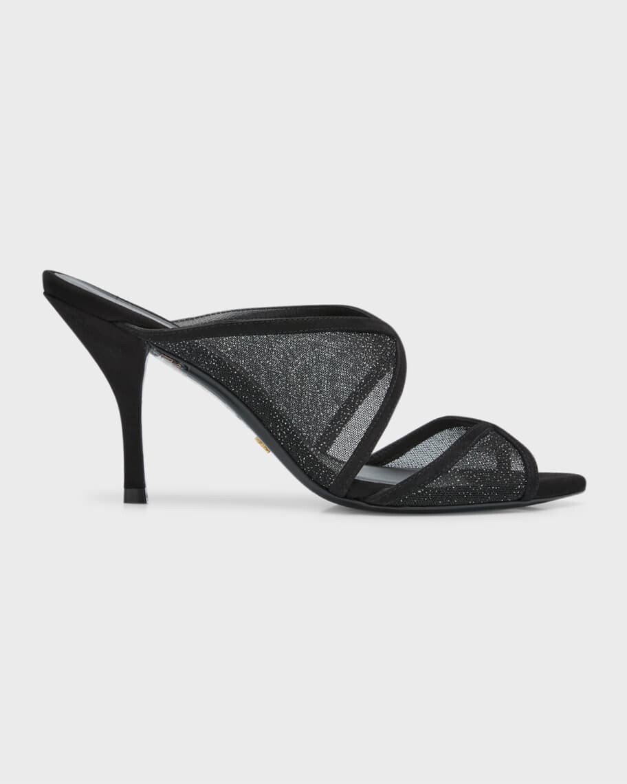

Сандалии без задника с блестящей сеткой Noche Stuart Weitzman
