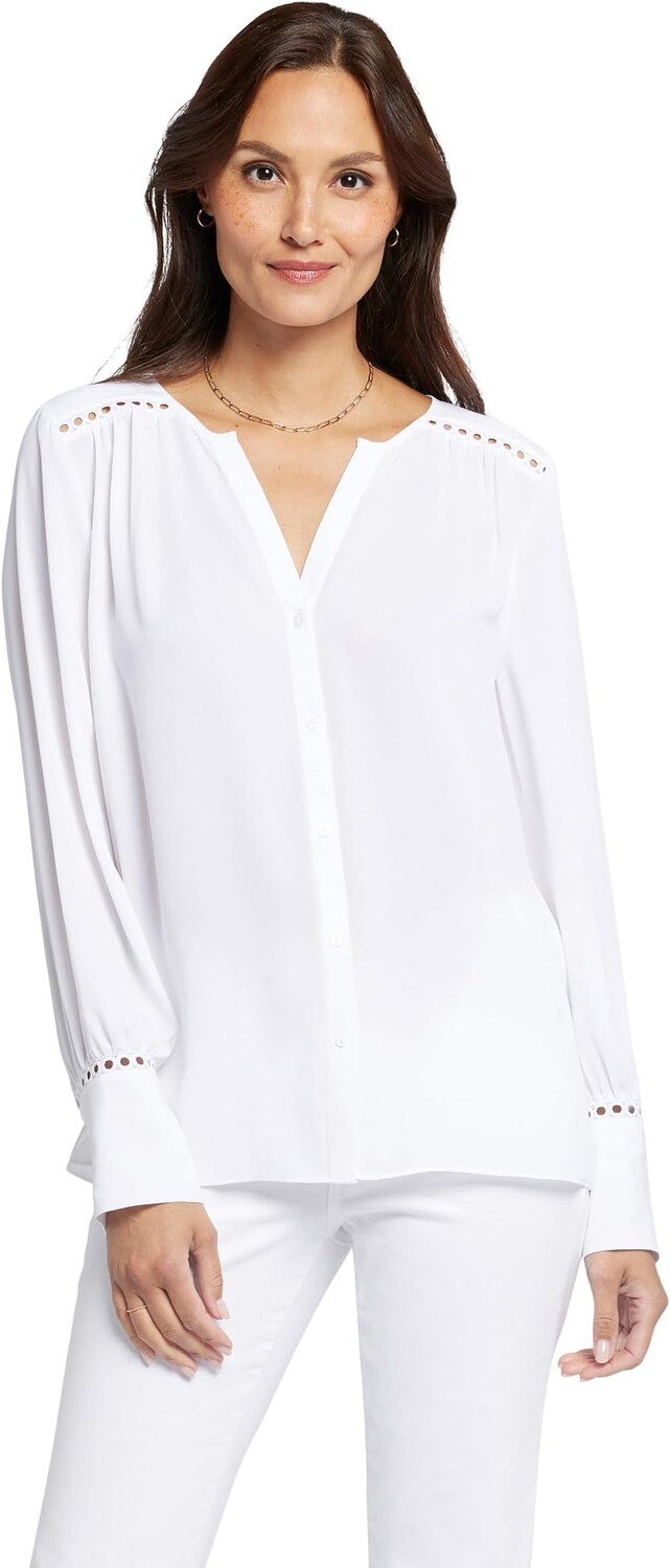 

Топ NYDJ Liliana Lace Peasant, цвет Optic White