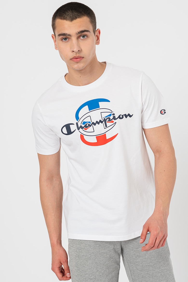 цена Хлопковая футболка с тройным логотипом Champion, белый