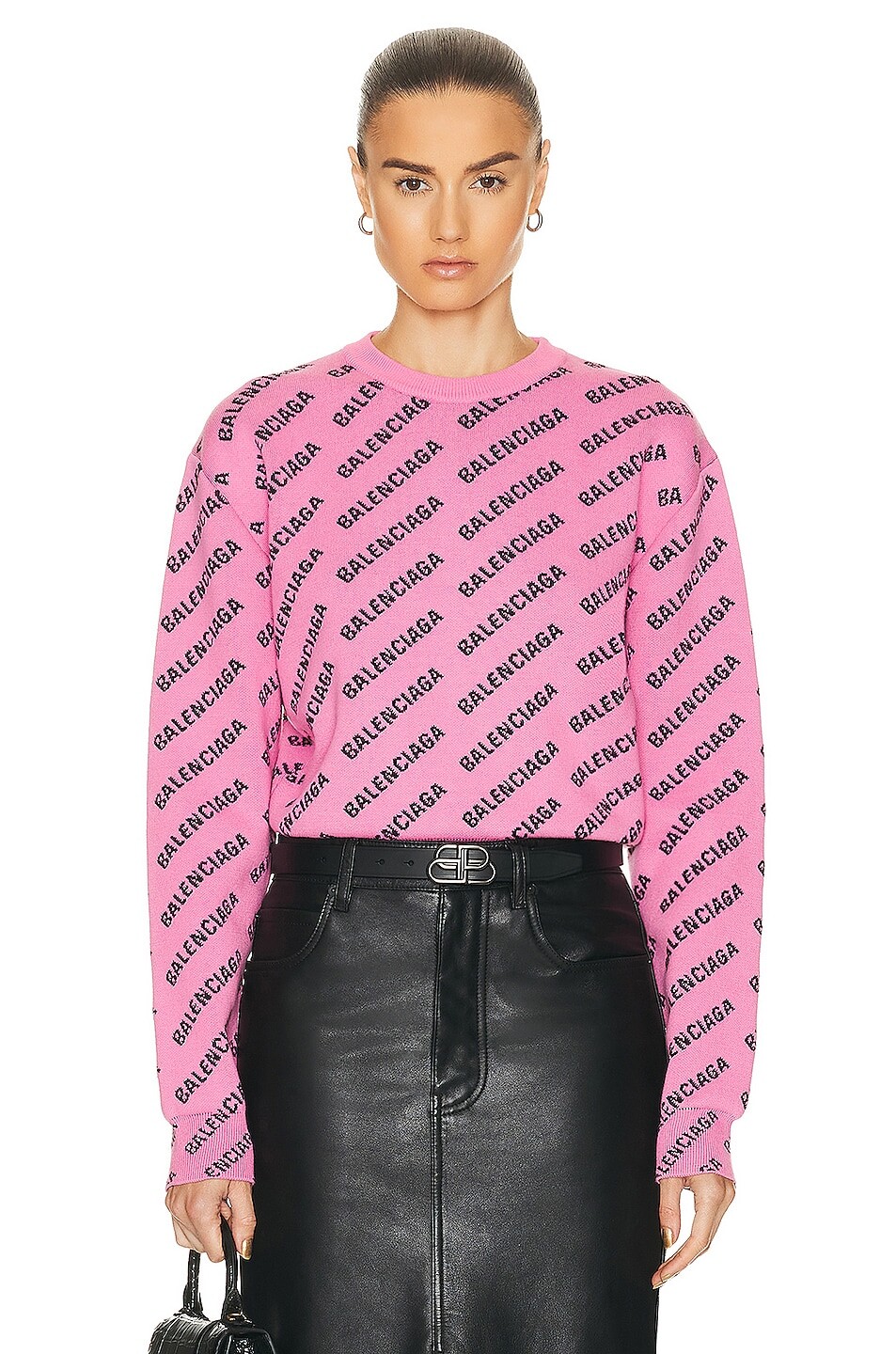 

Свитер Balenciaga Cropped, цвет Pink & Black