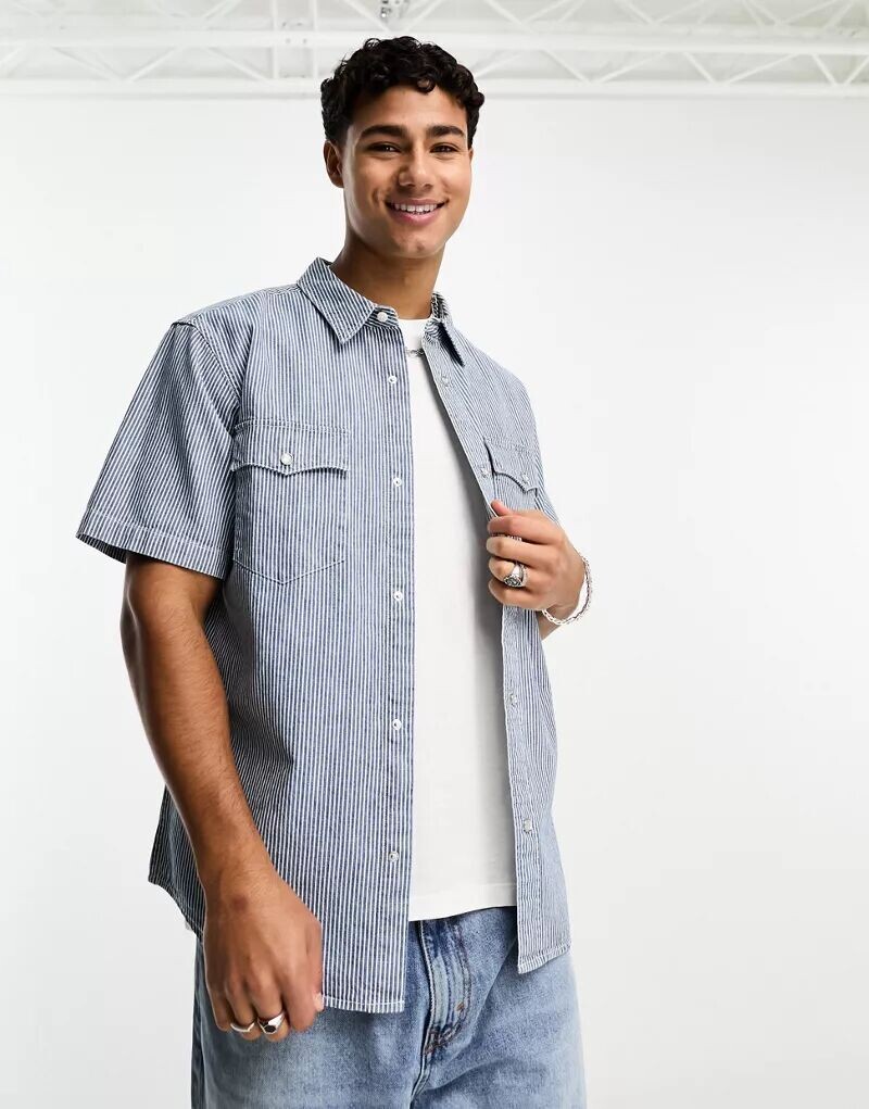 

Рубашка свободного кроя в стиле вестерн Levi's в синие полоски