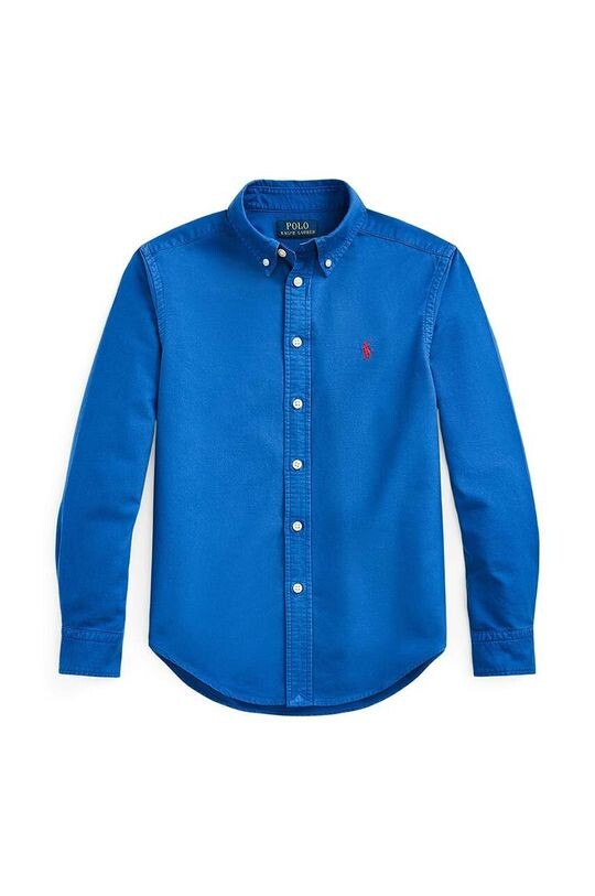 

Детская хлопковая рубашка Polo Ralph Lauren, синий