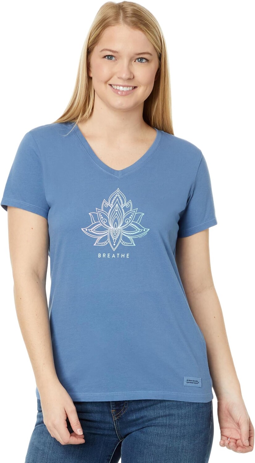 

Lotus Breathe Short Sleeve Crusher Vee Life is Good, цвет Vintage Blue