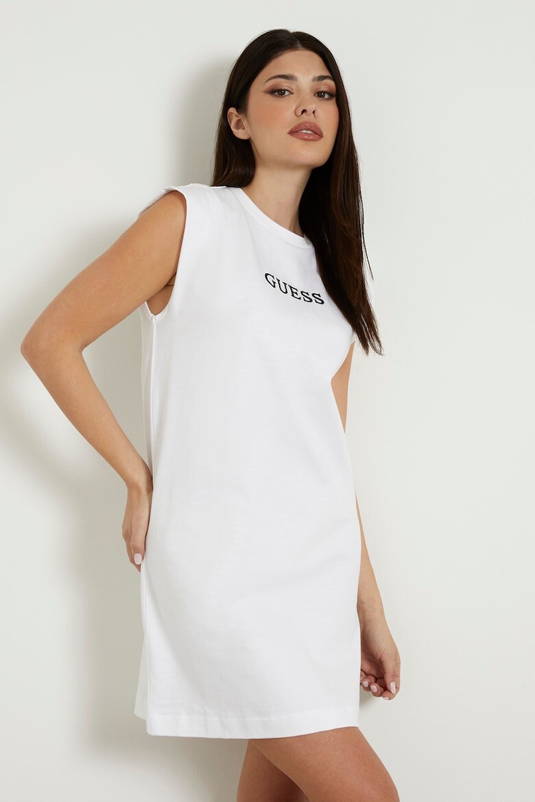 

Прямое спортивное платье с логотипом Guess, белый