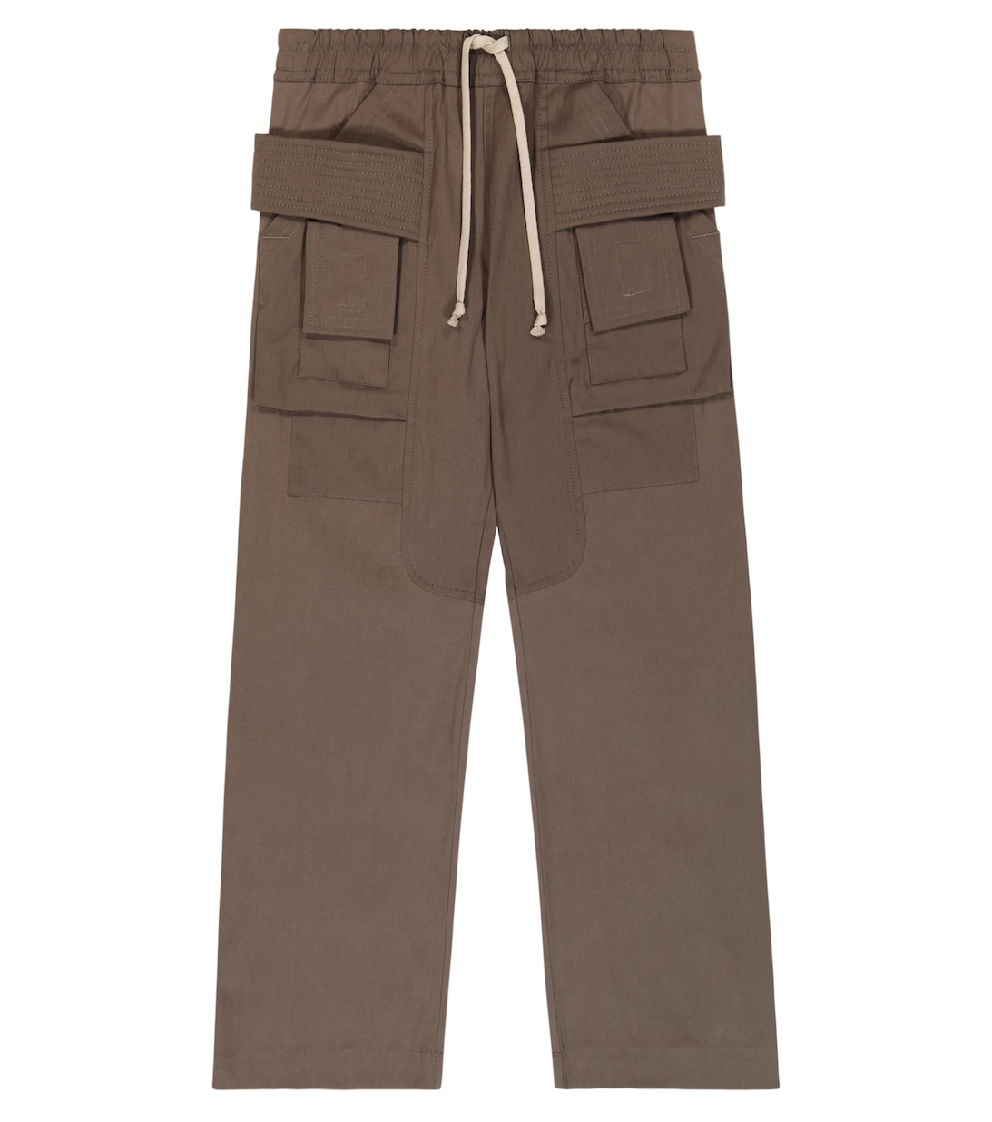 Широкие брюки карго из хлопка Rick Owens, бежевый цена и фото