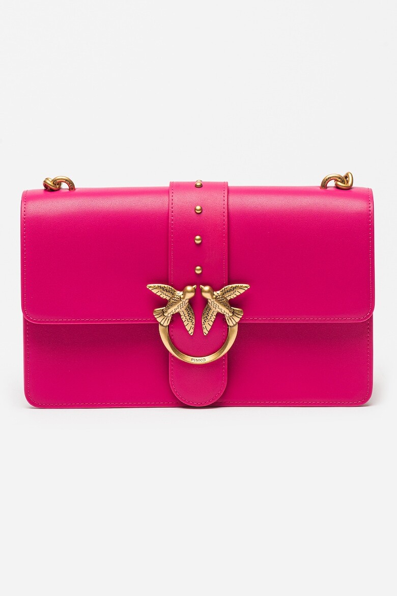 

Кожаная сумка через плечо с цепочкой Pinko, розовый