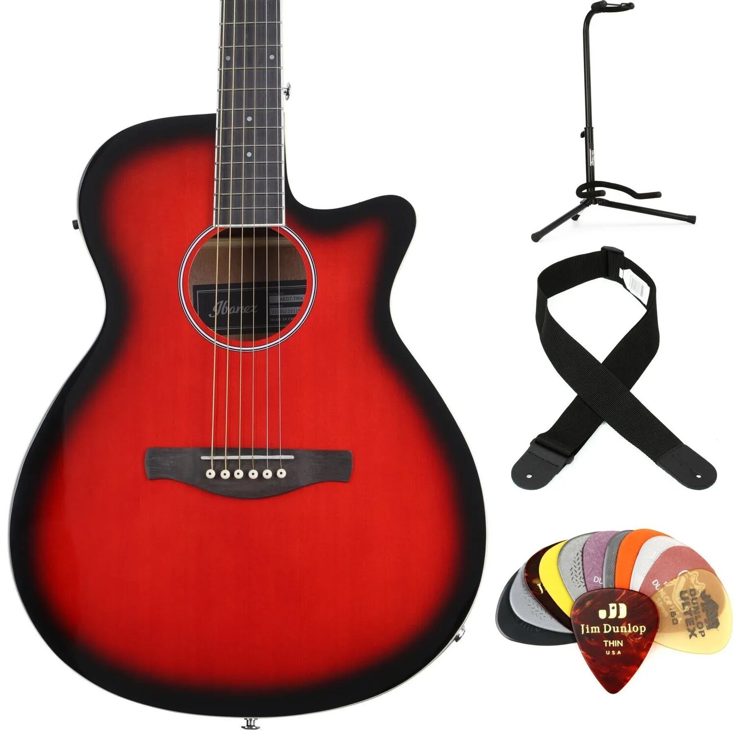 

Комплект предметов для акусто-электрической гитары Ibanez AEG7TRH — прозрачный красный Sunburst