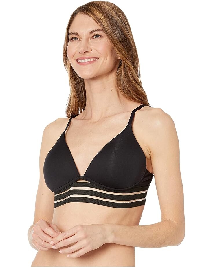 

Топ бикини Vince Camuto Coastlines Mesh Elastic Molded Cup Bikini Top, черный