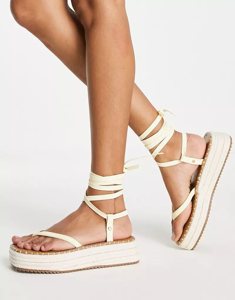 

Желтые эспадрильи на плоской платформе ASOS Joanna
