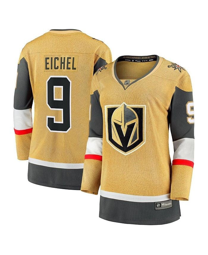 

Женская футболка с логотипом Jack Eichel Gold Vegas Golden Knights Alternate Premier Breakaway Player Fanatics, золото