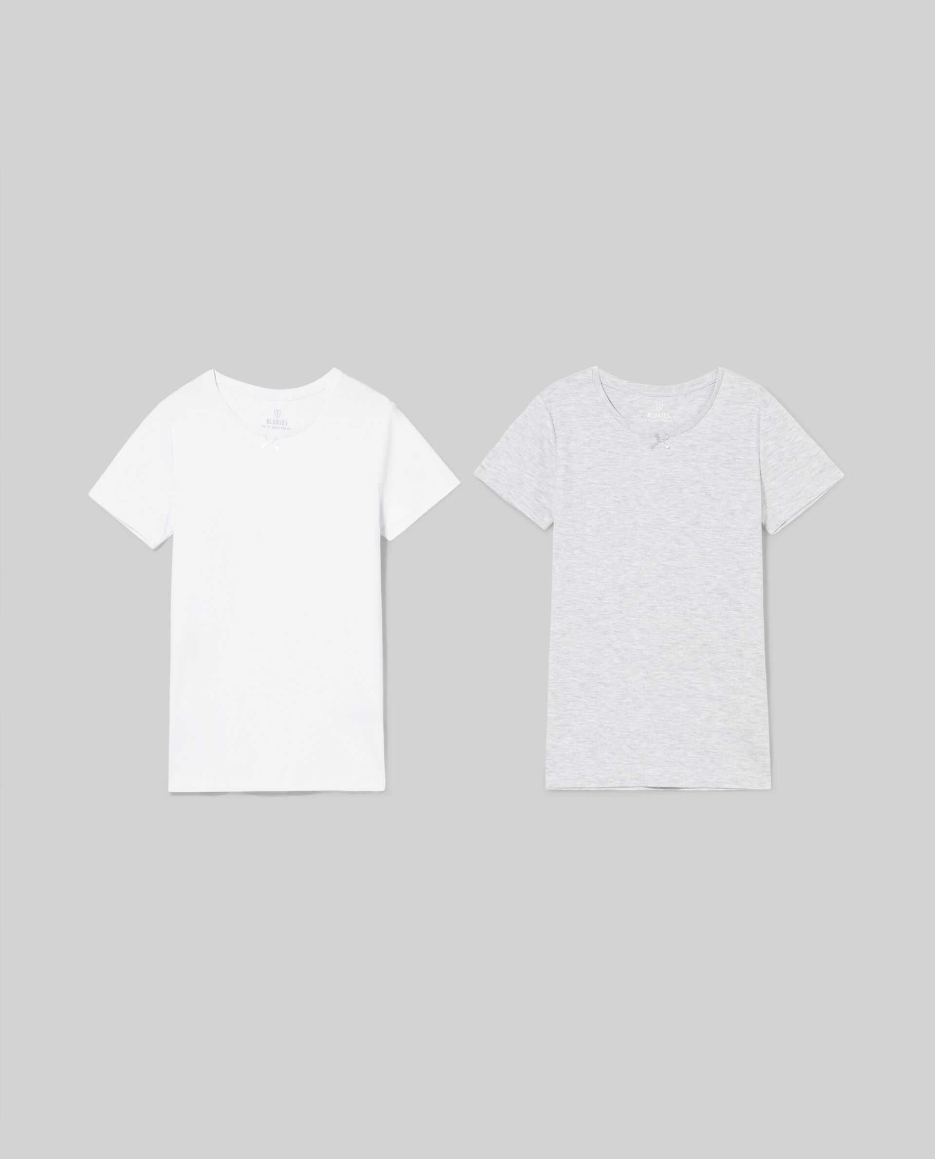 Набор из 2 интимных футболок интерлок для девочек., светло-серый меланж