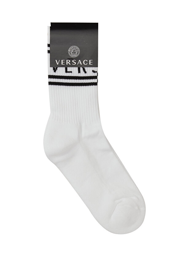 Белые жаккардовые носки унисекс с логотипом Versace носки белые унисекс