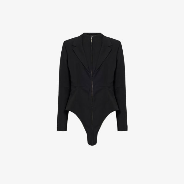 Куртка классического кроя из смесовой шерсти с манжетами на молнии Noir Kei Ninomiya, черный