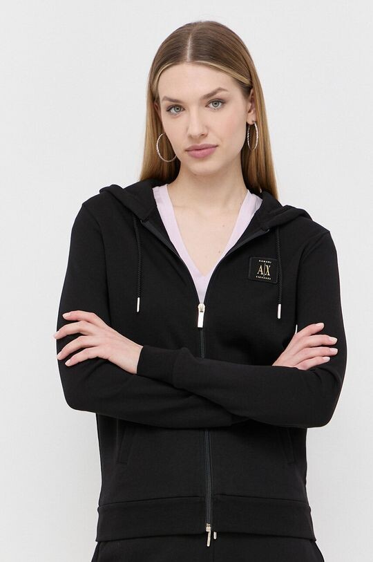 

Хлопковая толстовка Armani Exchange, черный