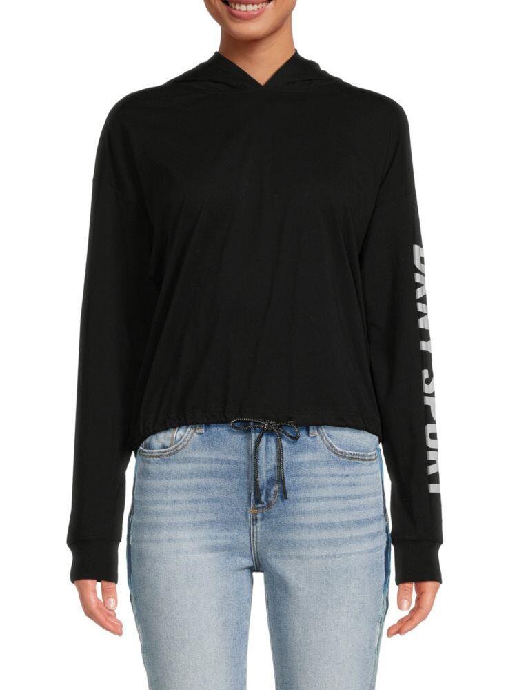 

Толстовка со светоотражающим логотипом DKNY, черный