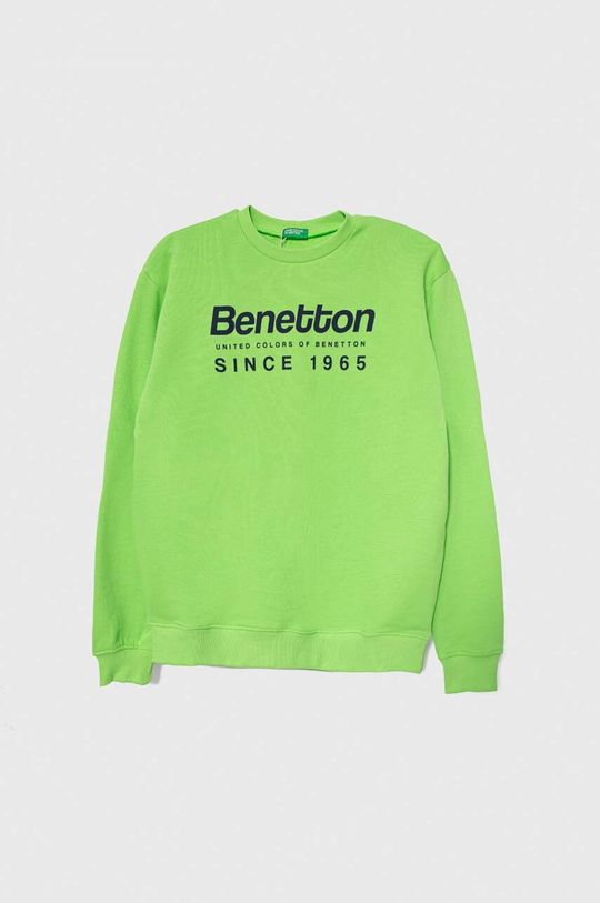 

Детская хлопковая толстовка United Colors of Benetton, зеленый