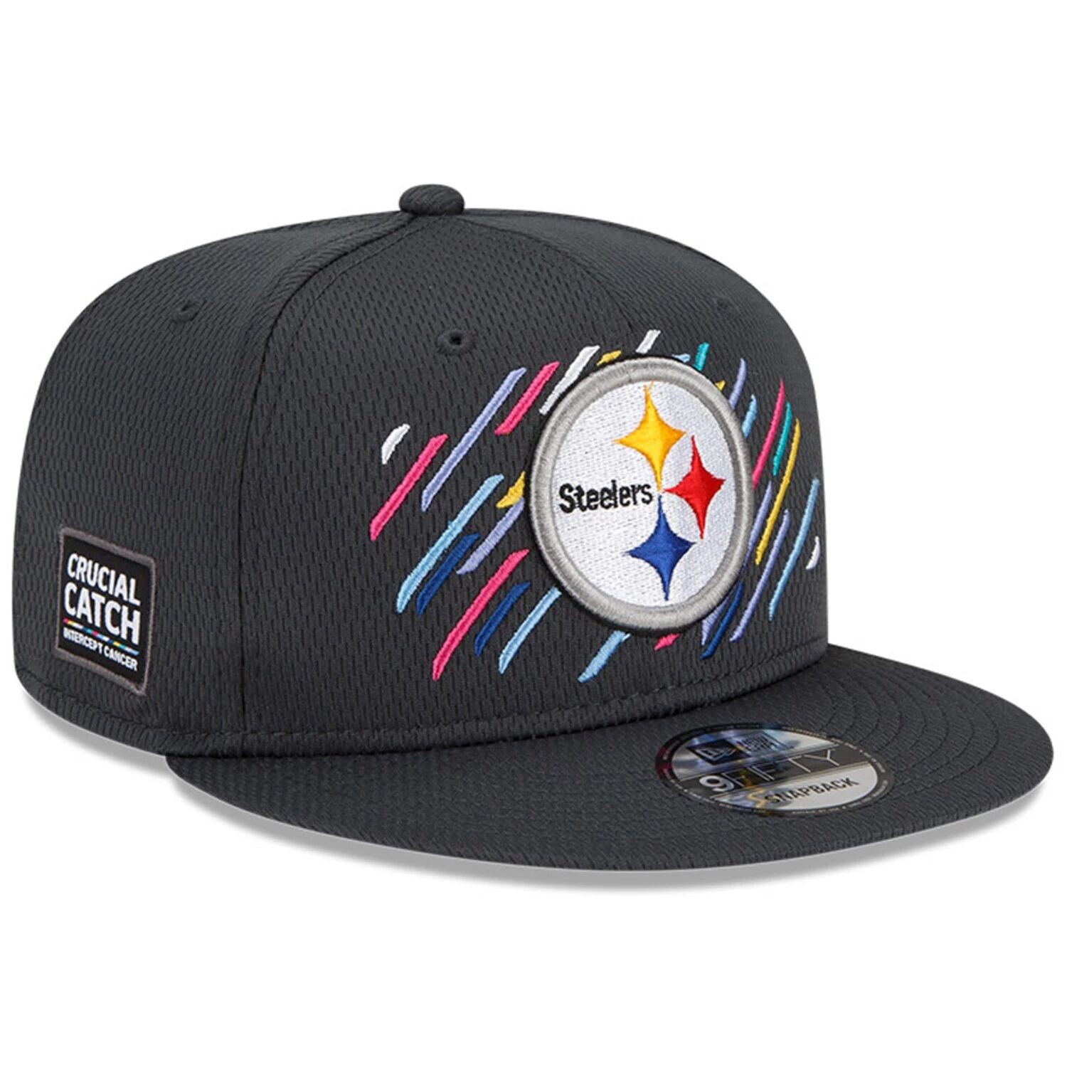

Мужская темно-серая регулируемая кепка New Era Pittsburgh Steelers 2021 NFL Crucial Catch 9FIFTY Snapback