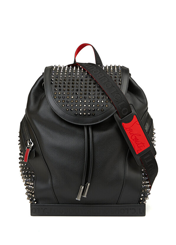 

Черный мужской кожаный рюкзак explorafunk Christian Louboutin