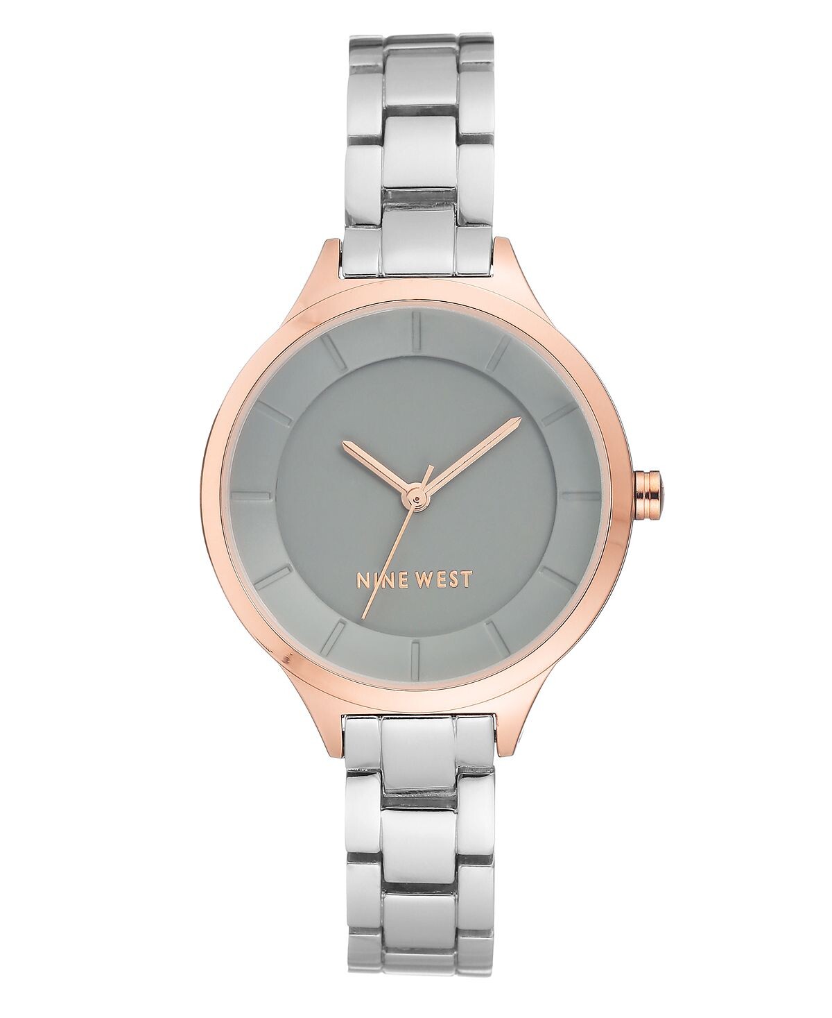 

Женские часы-браслет розового золота и серебра, 34 мм Nine West
