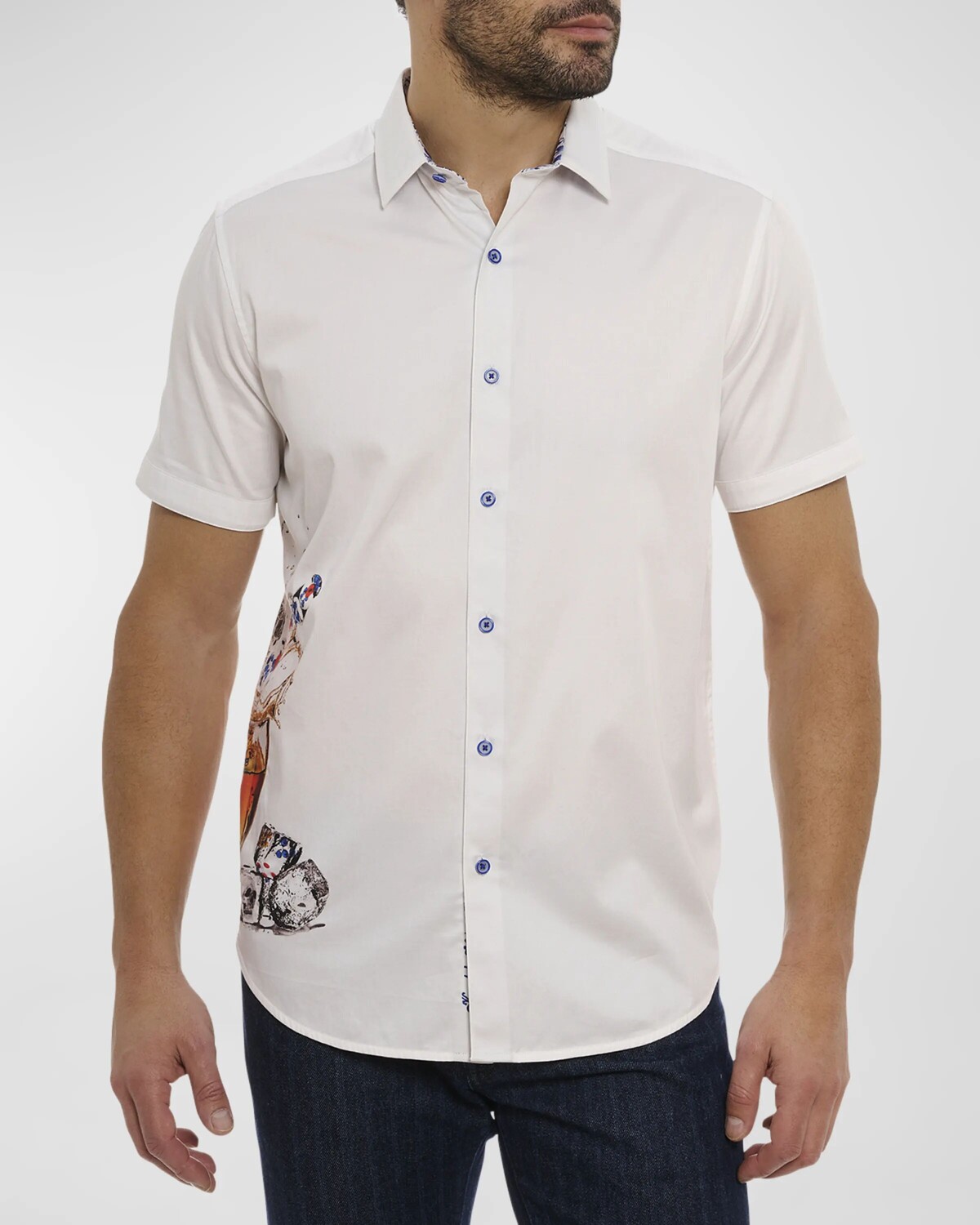

Мужская рубашка с коротким рукавом Ice and Dice Robert Graham, цвет White
