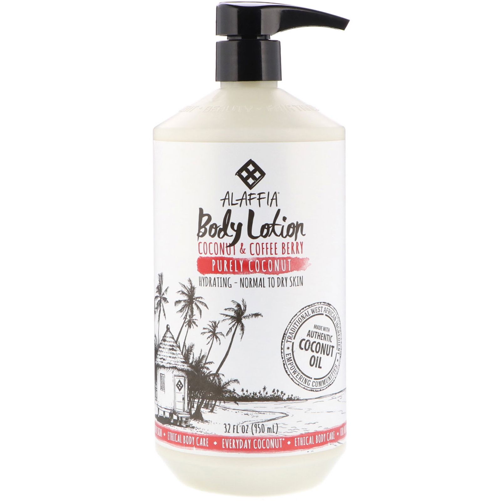 Everyday Coconut Body Lotion Hydrating Normal to Dry Skin Purely Coconut 32 fl oz (950 ml) everyday coconut night cream purely coconut 12 fl oz 354 ml