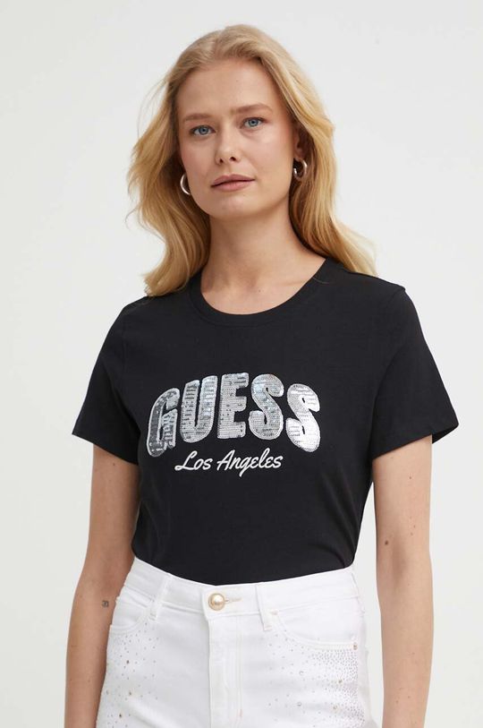 

Хлопковая футболка Guess, черный