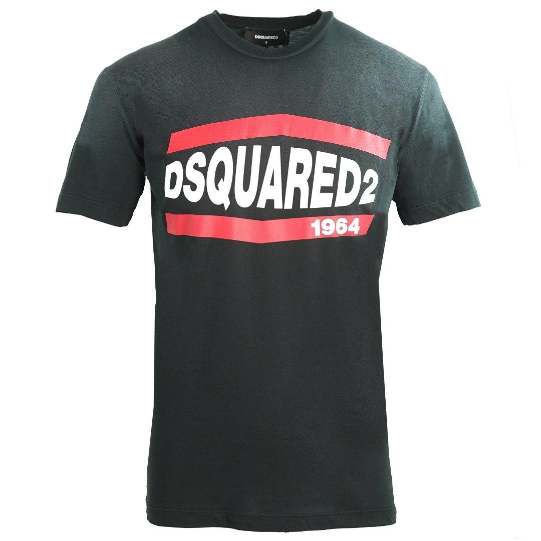 Черная футболка с эффектом потертости 1964 года Dsquared2, черный черная футболка с логотипом и флагом dsquared2 черный
