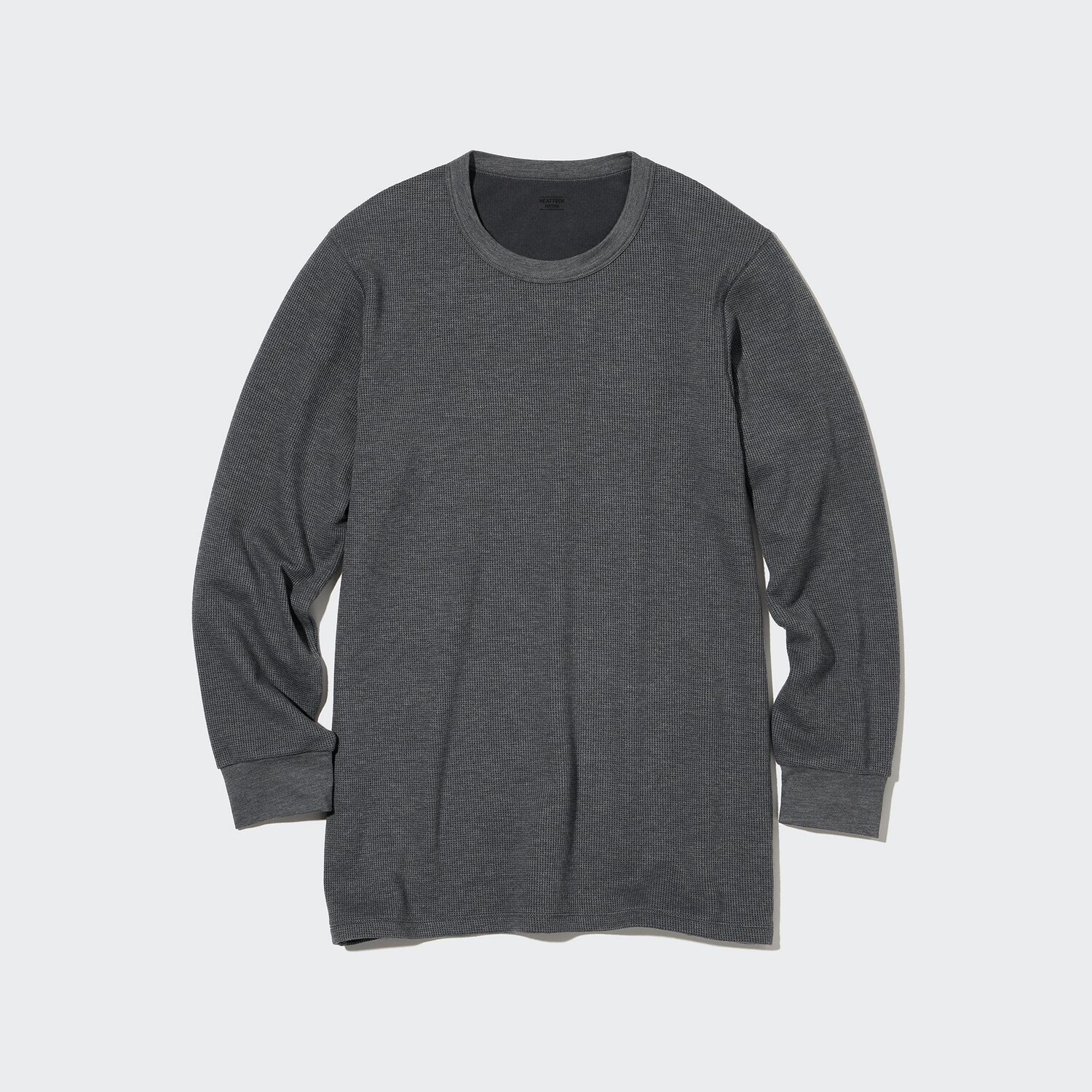 

Футболка вафельная Uniqlo Heattech с круглым вырезом, темно - серый
