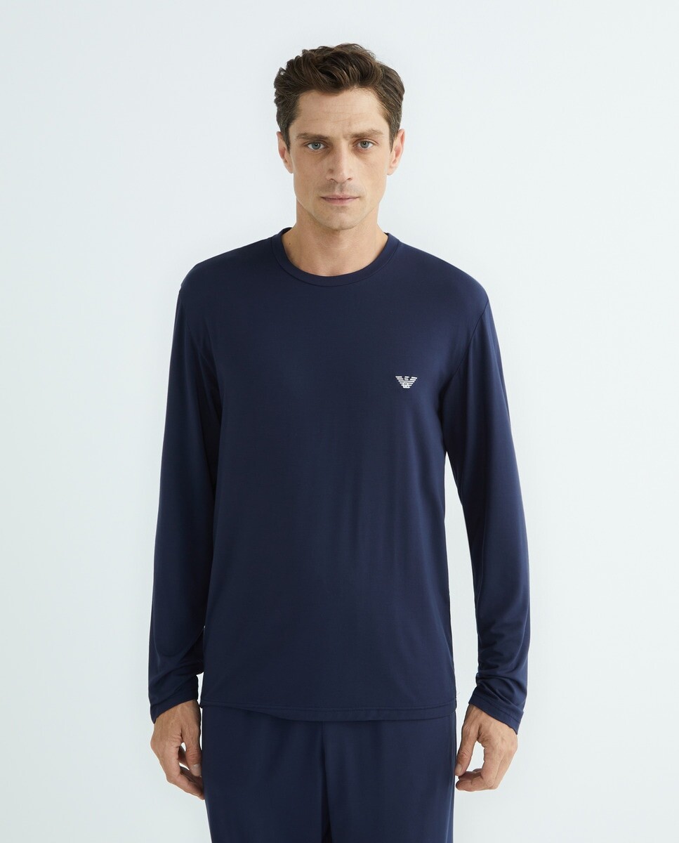 

Модальные длинные брюки Emporio Armani, темно-синий