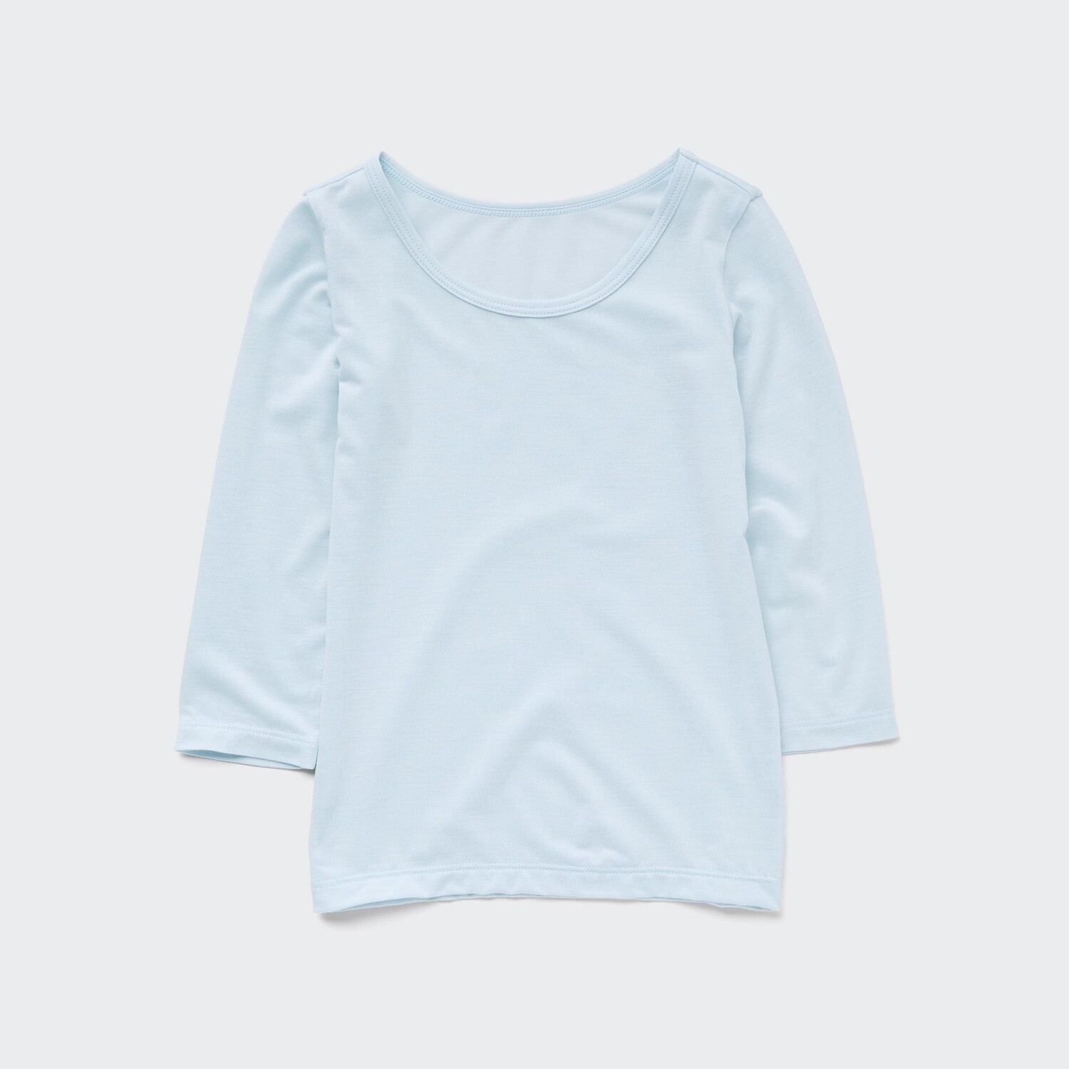 

Футболка с U-образным вырезом Heattech (длинный рукав) UNIQLO, светло-синий