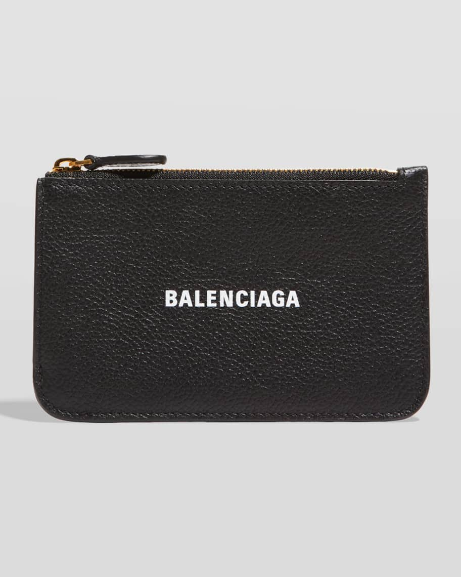 

Футляр для карт из длинной зернистой кожи с логотипом Cash Balenciaga