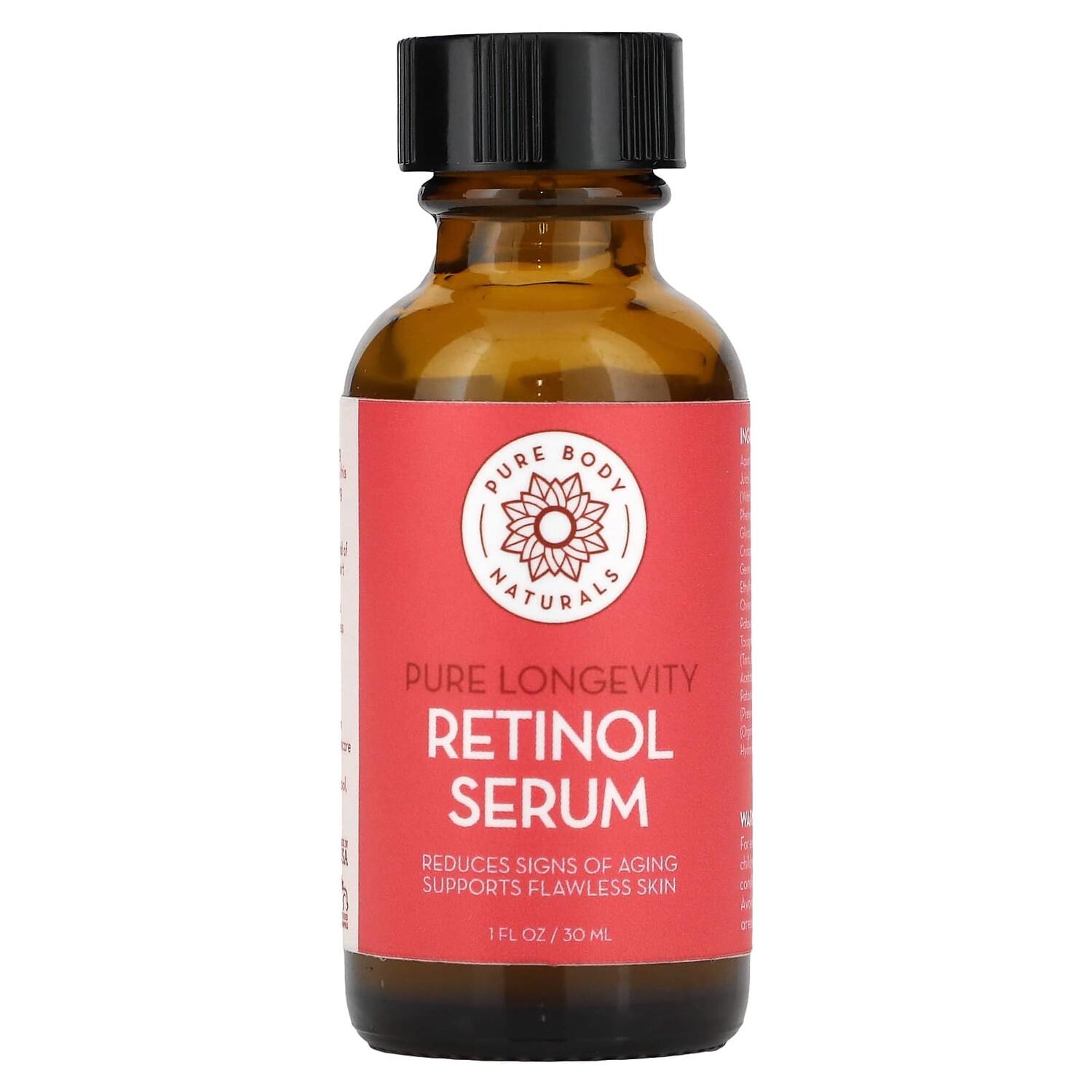 

Сыворотка с ретинолом для долголетия, 30 мл (1 жидк. Унция), Pure Body Naturals
