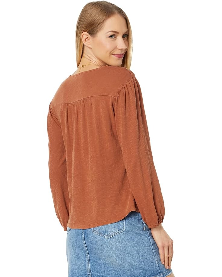 

Топ Lucky Brand Cutwork Peasant Top, цвет Sandstorm