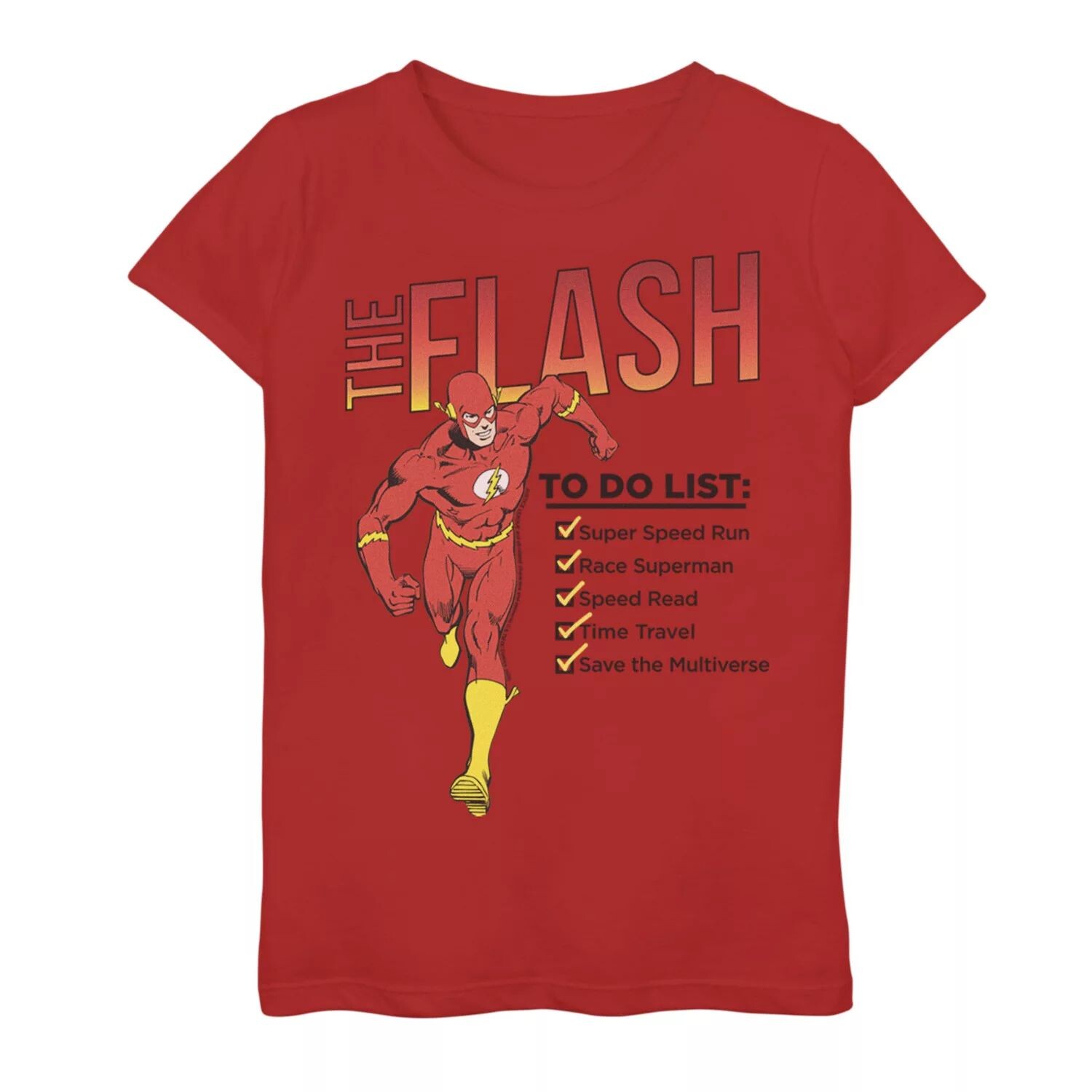 

Футболка с графикой DC Comics The Flash To Do List для девочек 7–16 лет DC Comics