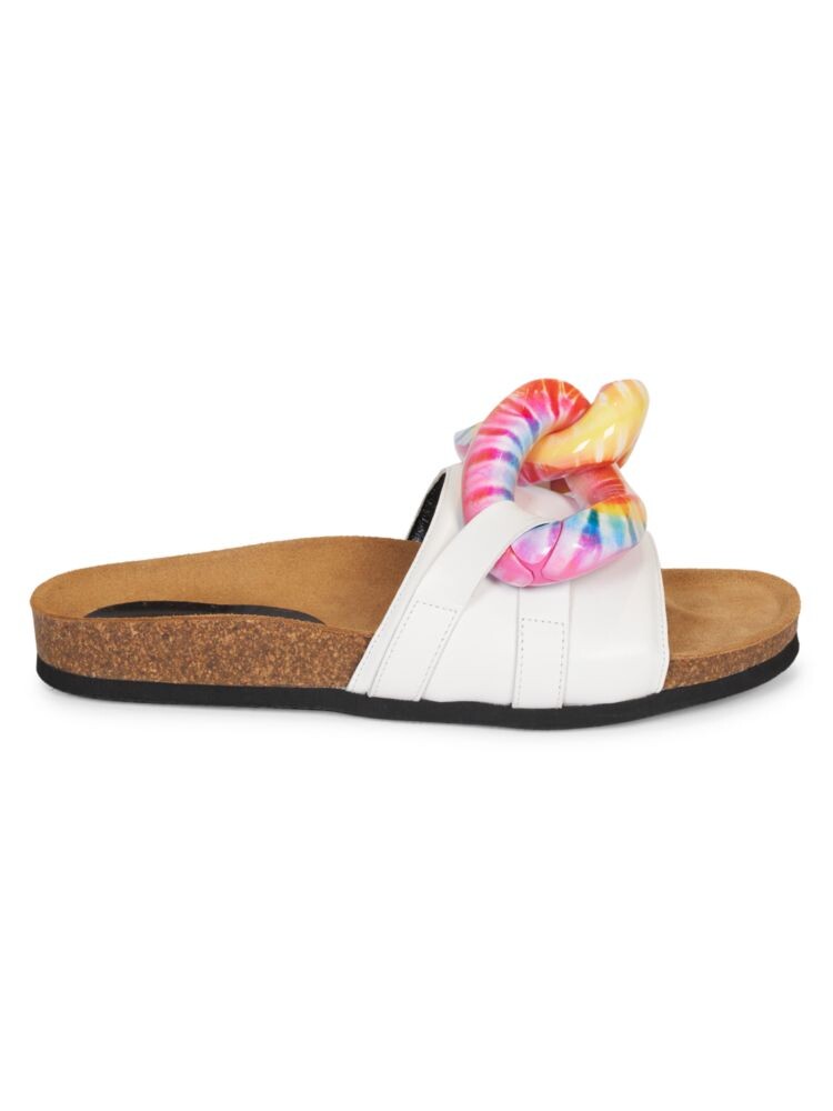 

Кожаные шлепанцы с цепочкой Tie-Dye Jw Anderson, белый