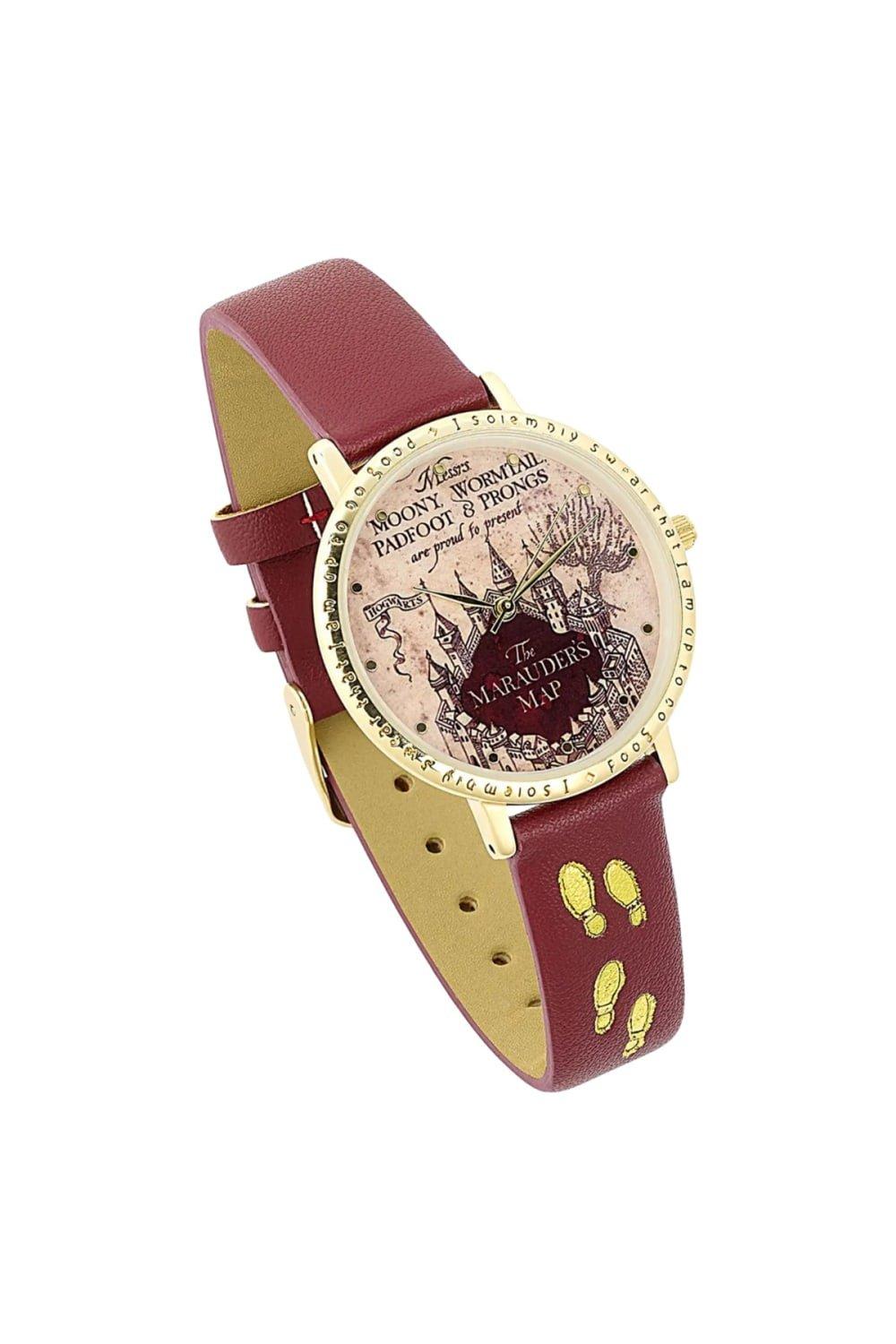 Аналоговые часы с картой мародеров Harry Potter, красный 14k позолоченная пряжка ot diy браслет жемчуг цепочка концевая пряжка ювелирные аксессуары