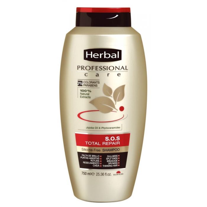 Шампунь Champú Professional Care SOS Total Repair Herbal, 750 ml увлажняющий шампунь для поврежденных волос original herbal shampoo for damaged