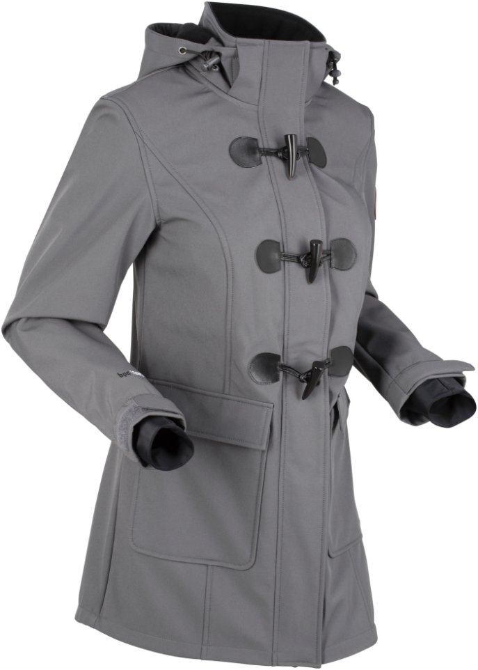Дафлкот из софтшелла Bpc Bonprix Collection, серый куртка из софтшелла со светоотражающими деталями bpc bonprix collection серый