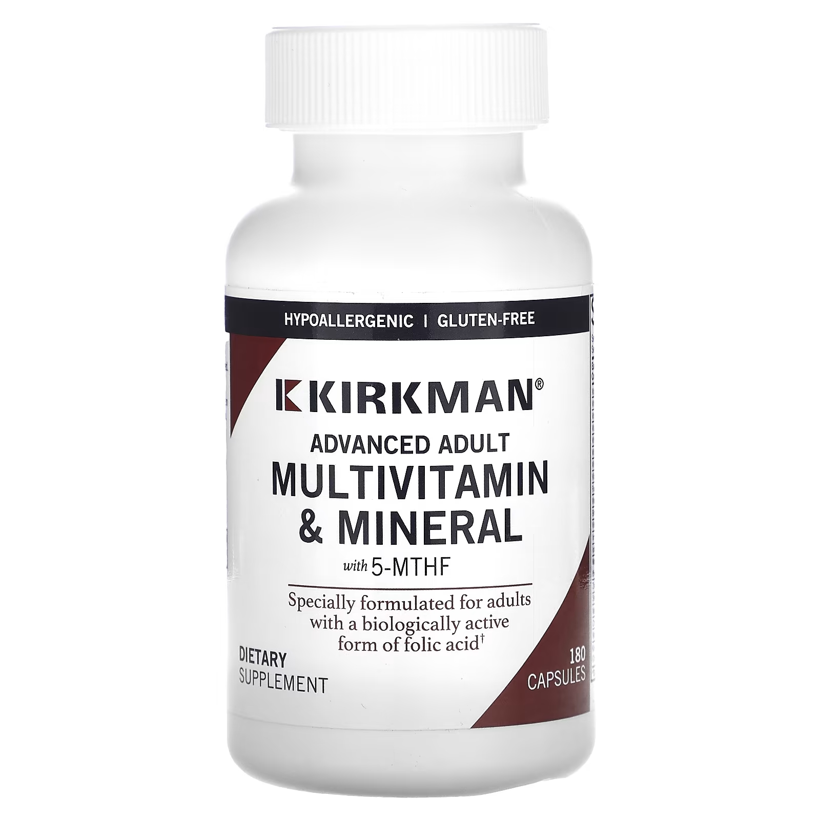 Пищевая добавка Kirkman Labs Advanced Adult Minerals with 5-MTHF, 180 капсул nu u nutrition мультивитаминно минеральный комплекс 365 таблеток растительного происхождения