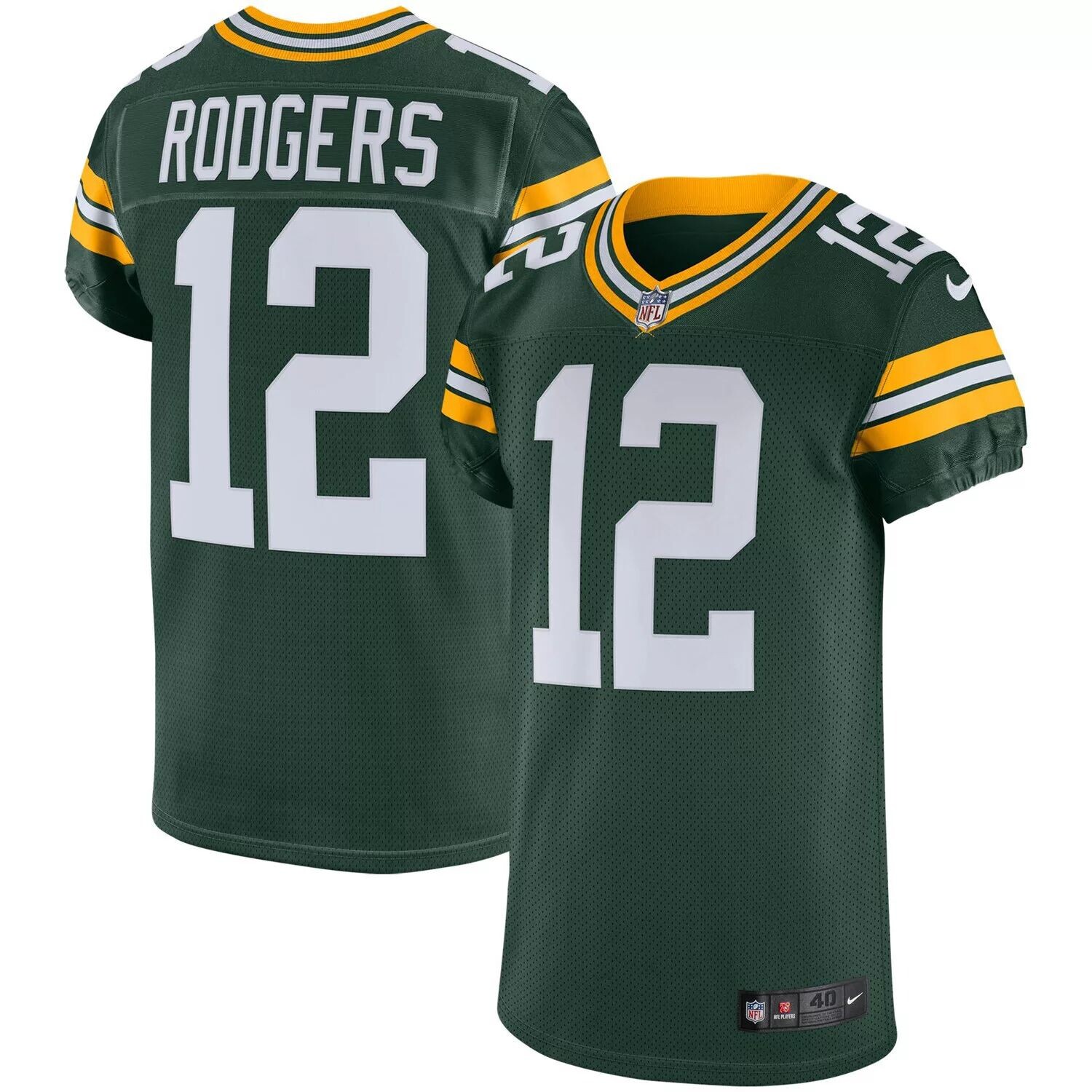 

Мужское джерси Aaron Rodgers Green Green Bay Packers Vapor Elite Nike