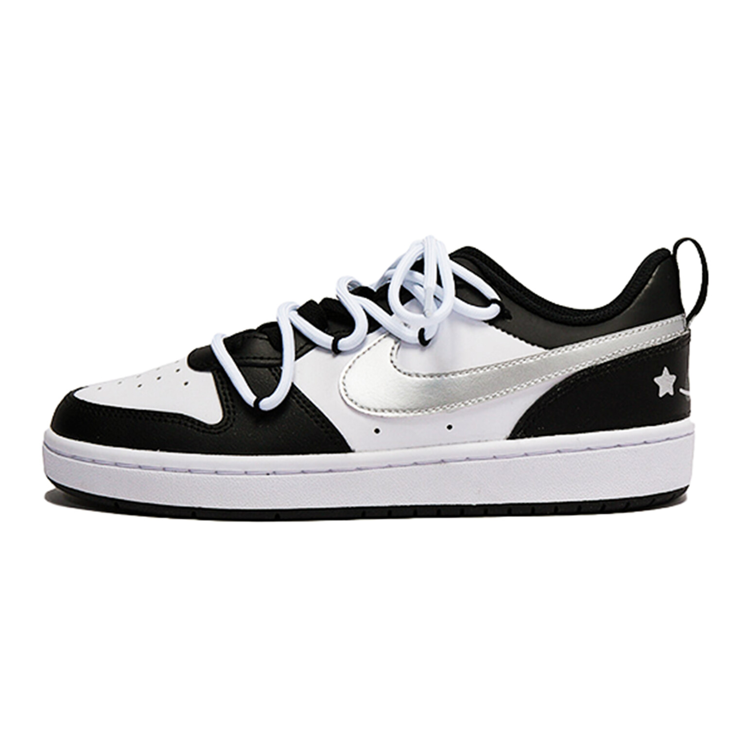 

Кроссовки Nike Court Borough Skateboarding Shoes Women's Low-top Black/silver, серебряный