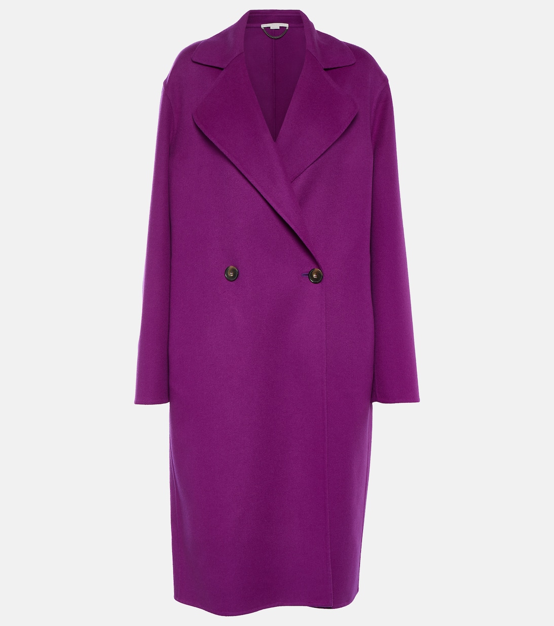 Двубортное шерстяное пальто оверсайз STELLA MCCARTNEY, фиолетовый